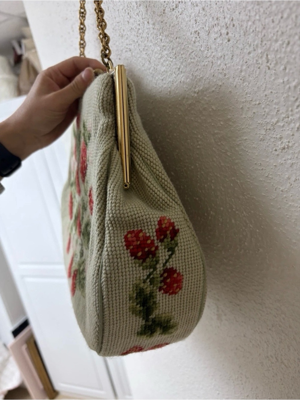 1960s Complete Vintage
Needlepoint Strawberry Bag SET | Mint MCM 🍓🧚‍♀️🍄 - Picture 4 of 12